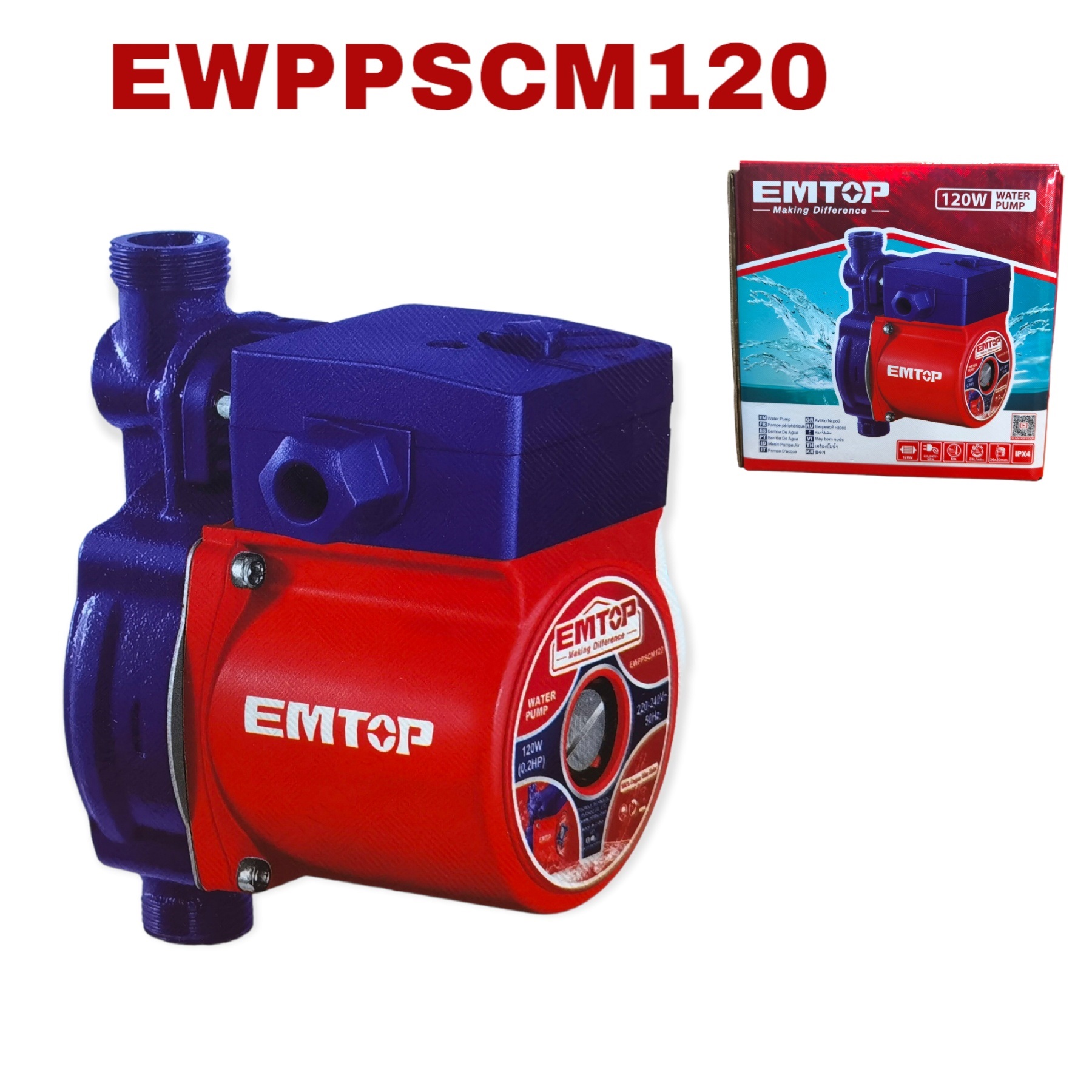 Pompe chauffe bain de surpression 120 W EMTOP