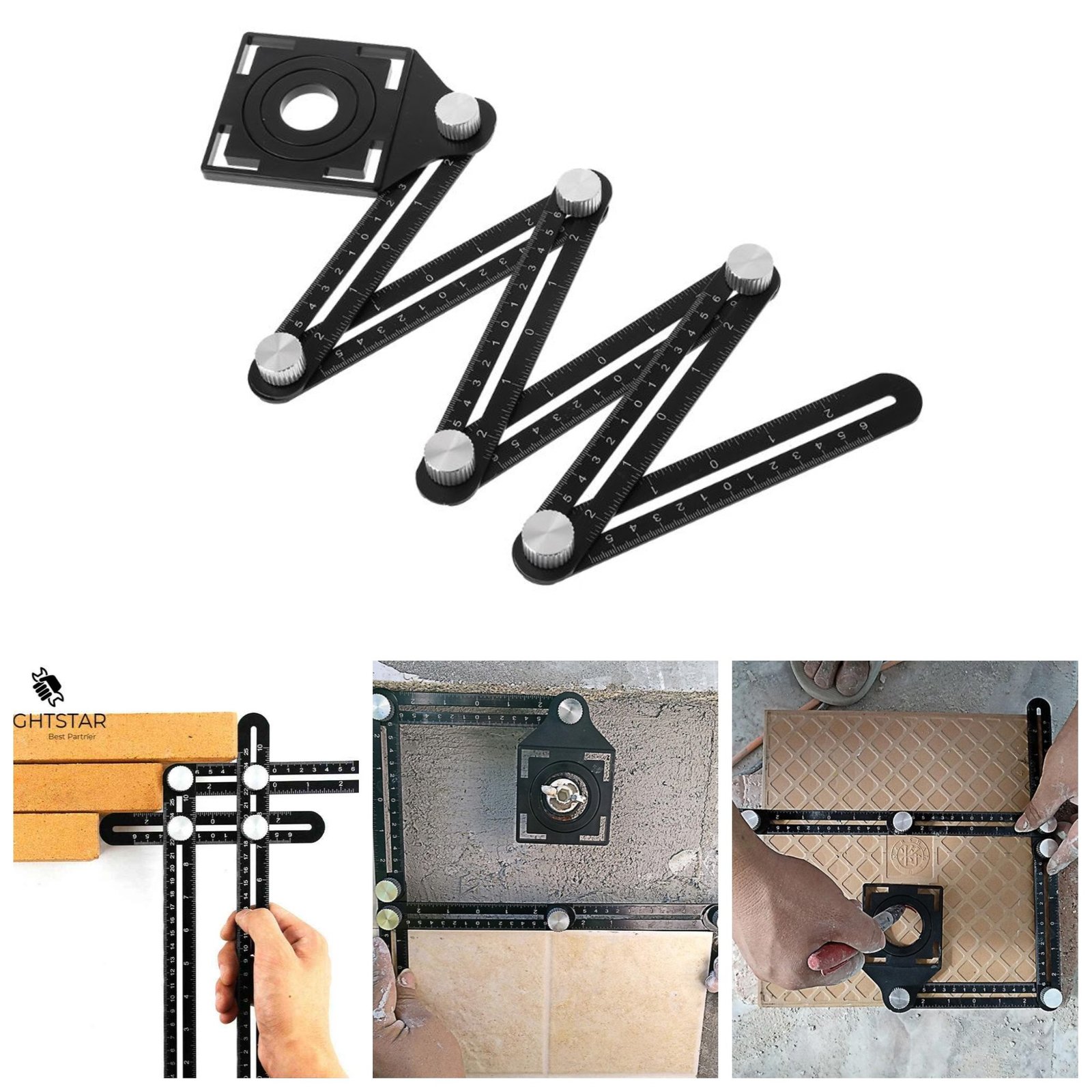 Règle de mesure Multi-angle en alliage et outil de poinçonnage et de positionnement - 1 Pcs SFT
