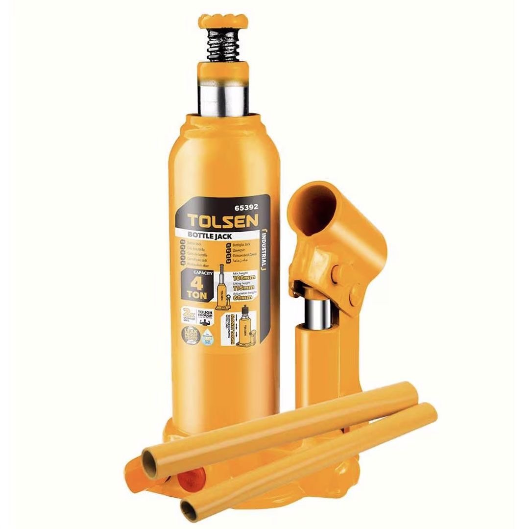 Cric bouteille industriel 60-188mm 4Ton TOLSEN