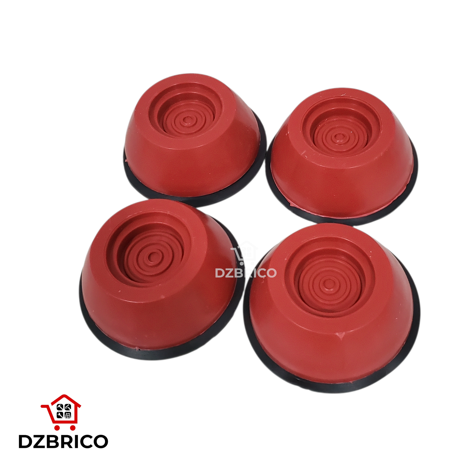 Patin Anti Vibration Anti Bruit pour Machine à Laver Universel 4pcs rouge