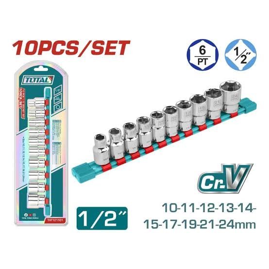 kit jeux de douilles 10-24mm 1/2" TOTAL