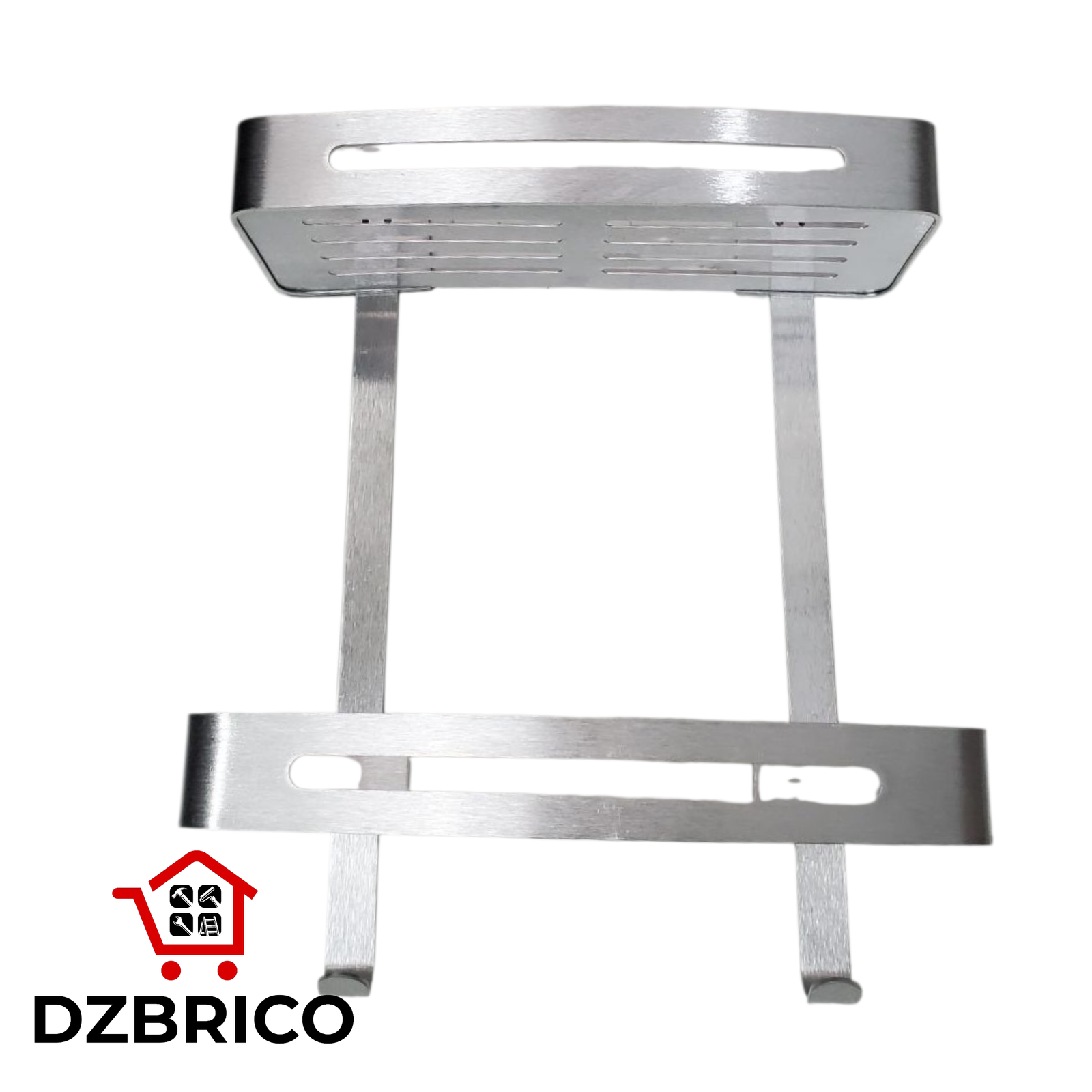 Étagère de salle de bain rectangulaire à 2 niveaux  en aluminium