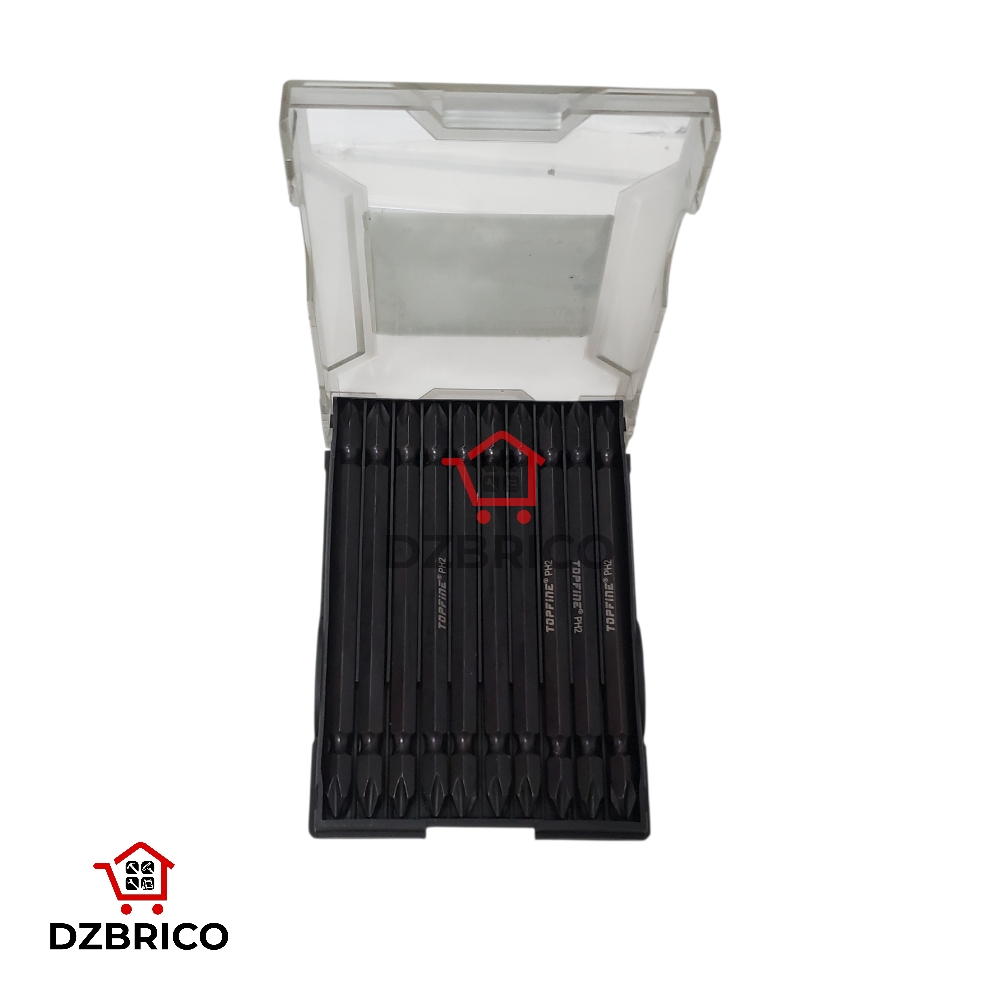 Jeu de 10 embouts visseuse PH2 x 100mm TOPFINE