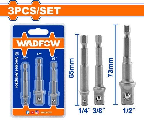 Kit adaptateur douille 1/4" 3/8" 1/2"  pour visseuse 3Pcs WADFOW