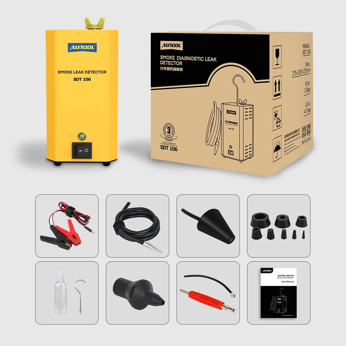 Machine à Fumée, Localisateur de Fuite /Moto/Voitures/Camion, AUTOOL SDT106