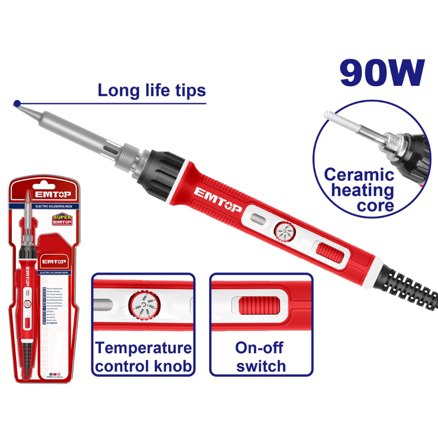 Fer à souder électrique avec variateur de température 90W EMTOP