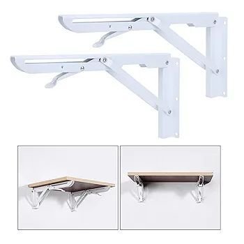 2pcs supports d'étagère pliables robustes de 8 pouces 20 cm
