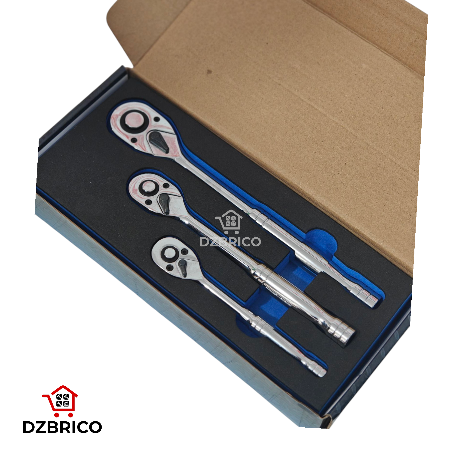Kit jeux de bras cliquet chrome 3 Pieces