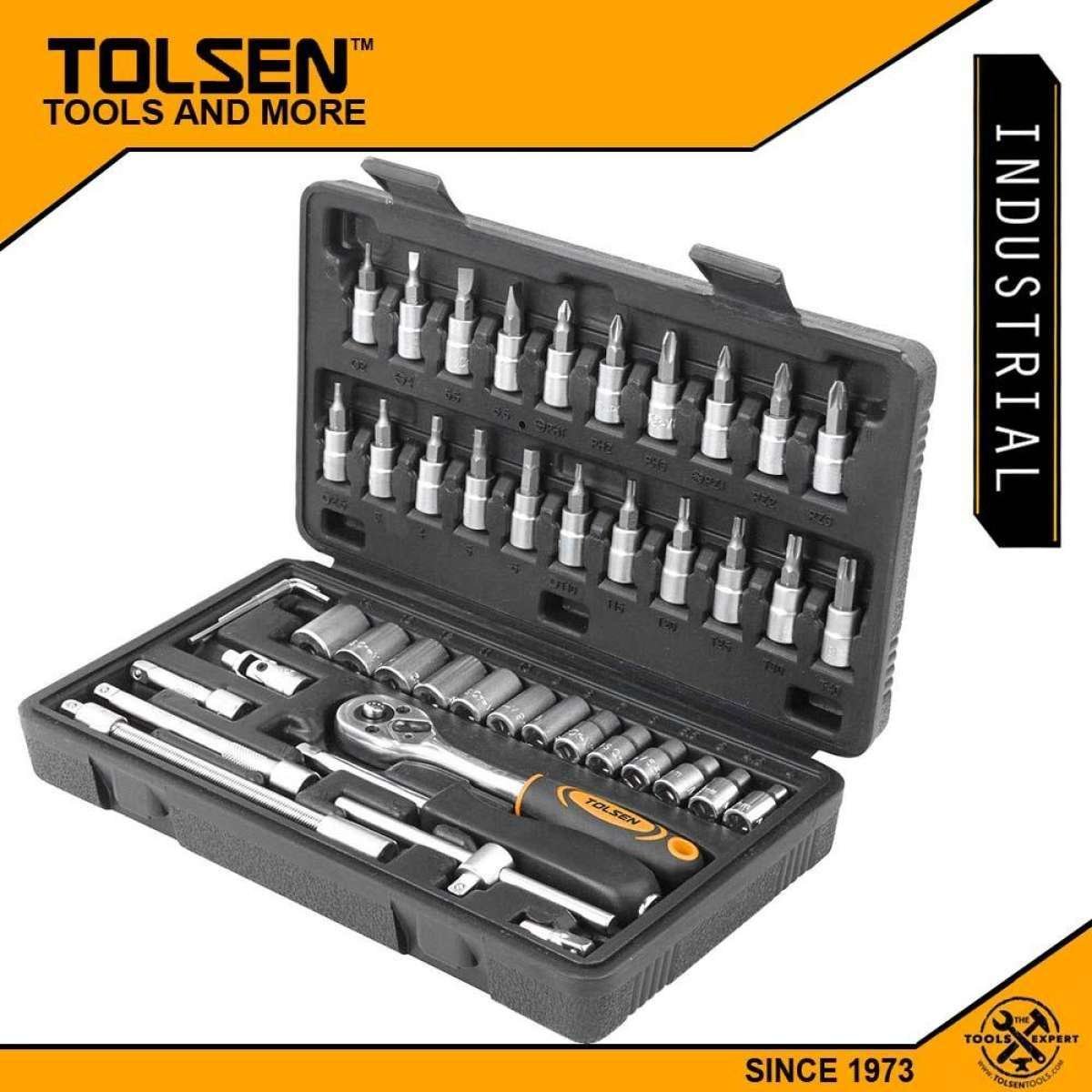Jeux De 46Pcs Douilles Et Cliquet 1/4" TOLSEN
