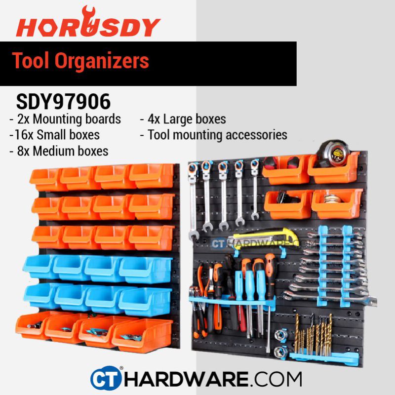 Kit presentoir et panneau rangement des outils 64 pcs HORUSDY SFT
