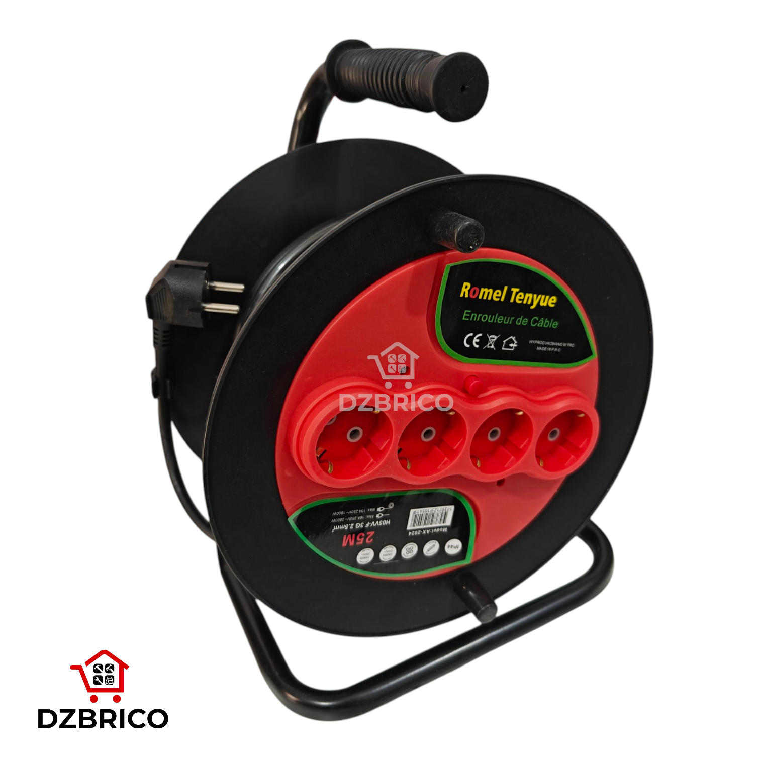 Ralonge enrouleur electrique 4 prises 2,5 mm 25m SFE