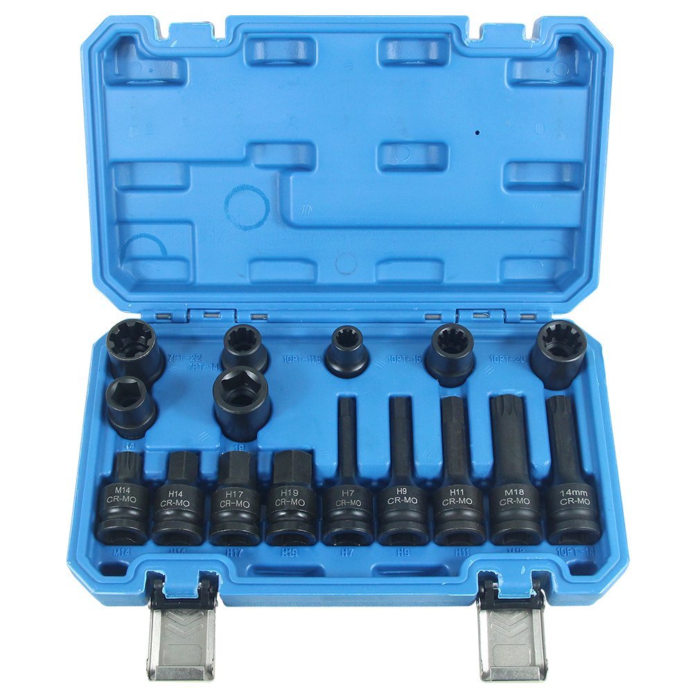 Coffret de douilles d'étrier de frein carré 1/2" 16 Pièces