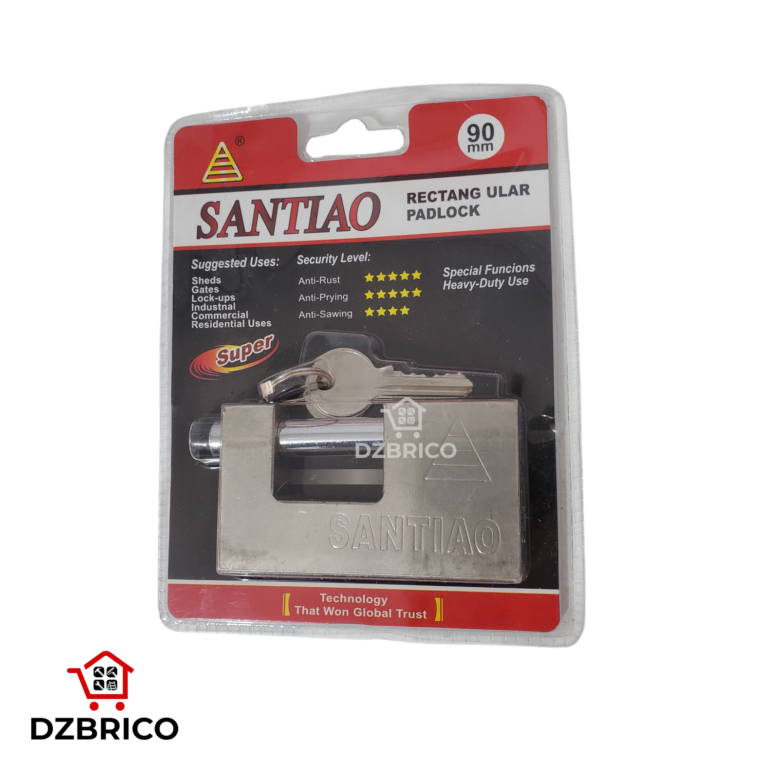 Cadenas anti-effraction TSA en acier 90 mm pour bagages et usage SANTION