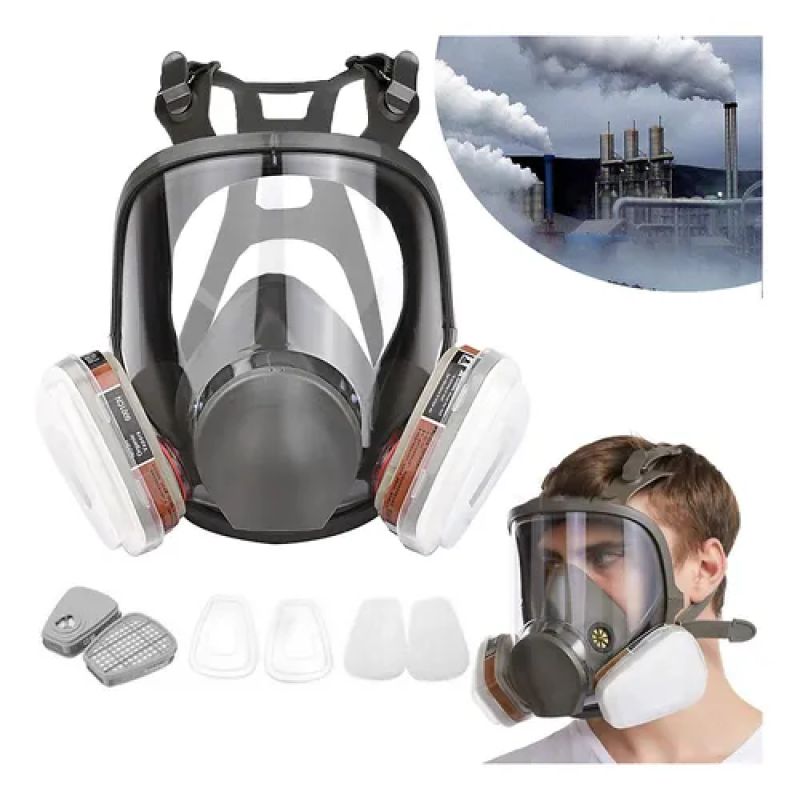 Masque intégral à gaz – Masque respiratoire réutilisable à gaz de survie nucléaire et chimique avec filtre SFT