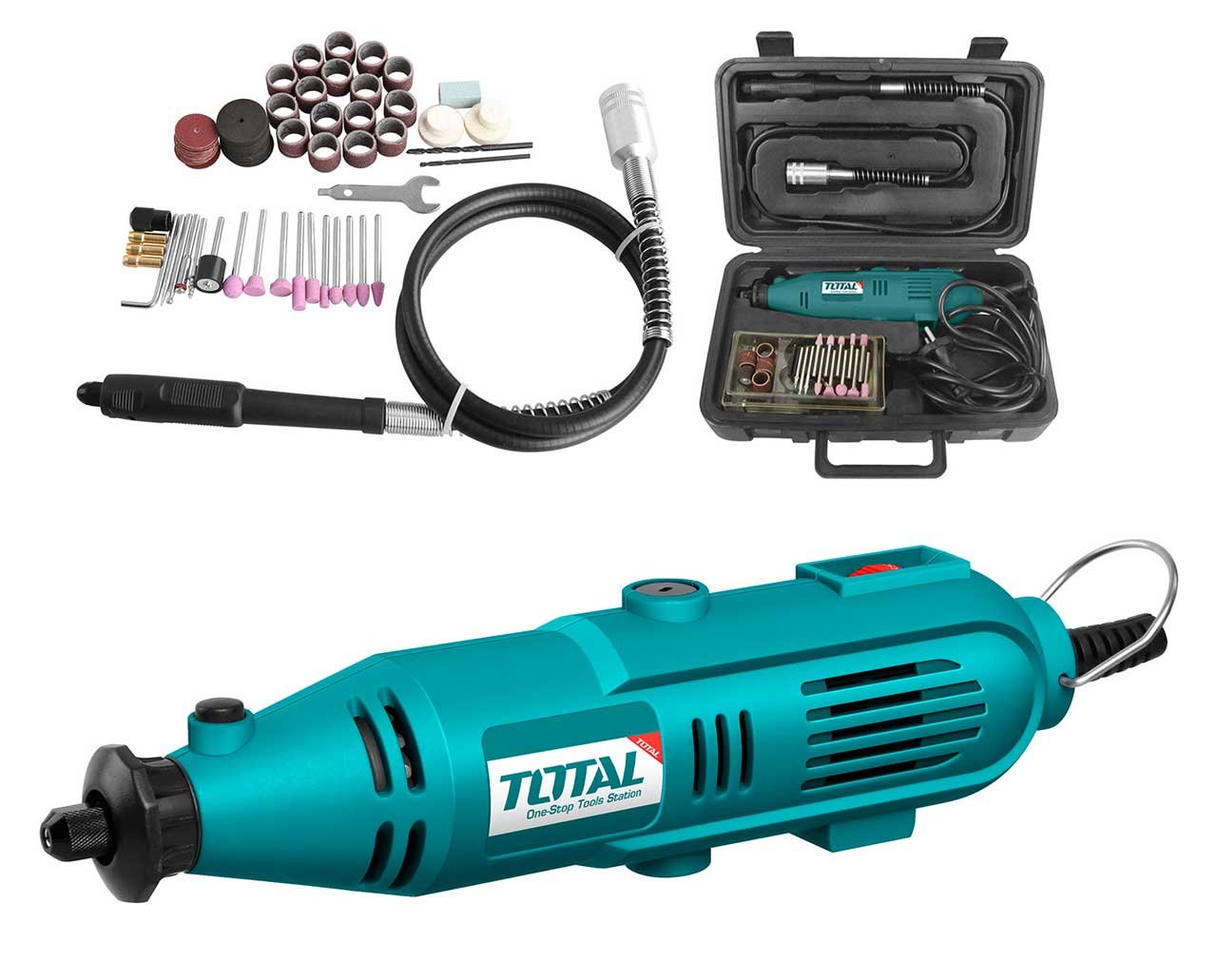 Mini meuleuse et outil rotatif 130w TOTAL