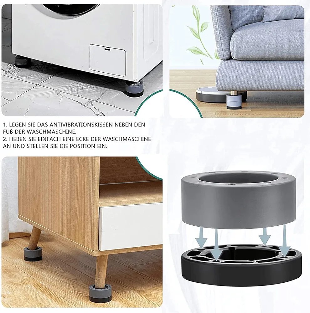 Support anti-chocs et anti-bruit pour machine à laver, sèche-linge et anti-vibrations, coussinets antidérapants et antibruit PM