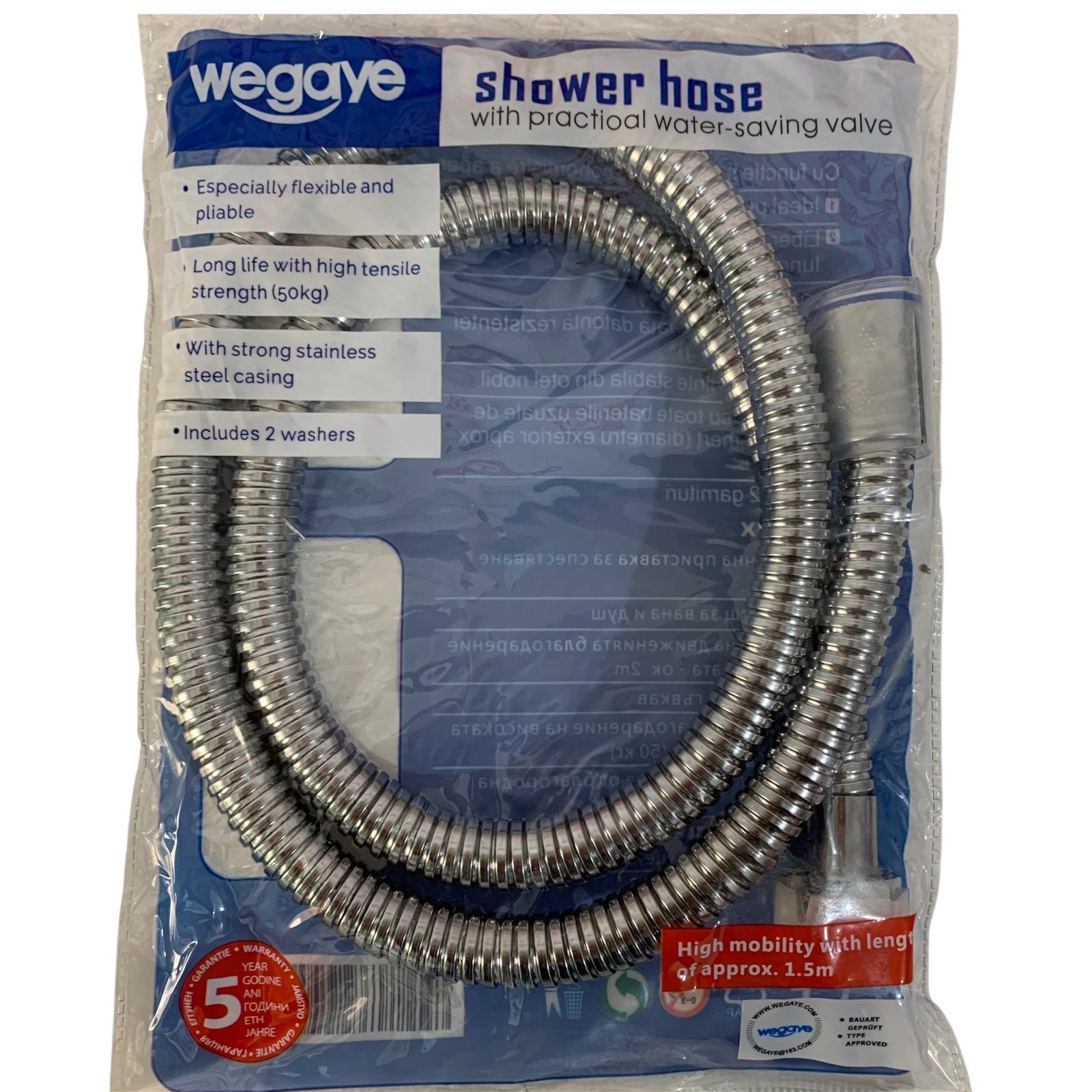 Flexible de douche 100mm lux chrome