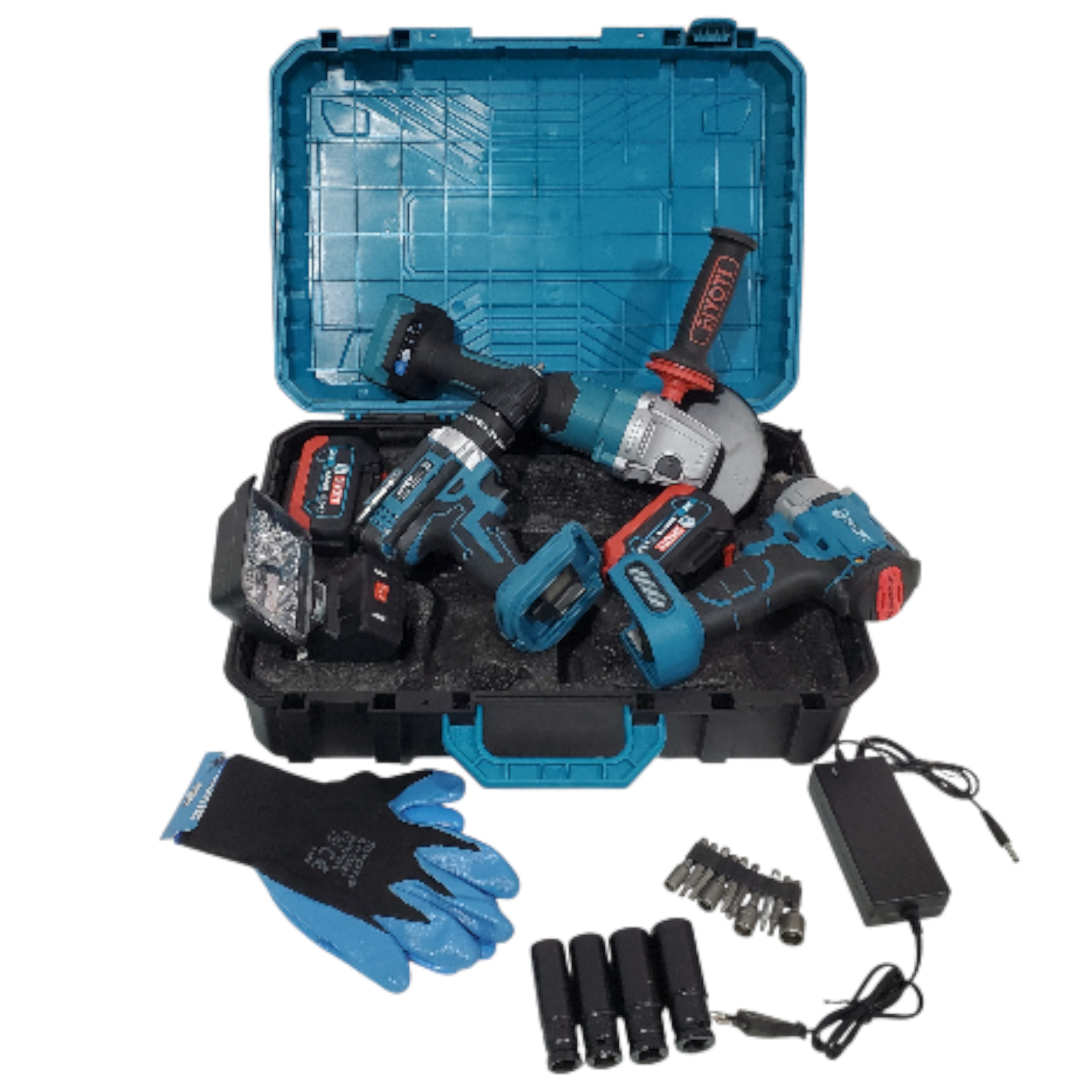 kit clé à Chocs  + meuleuse d'angle +visseuse + 2 batterie 20v