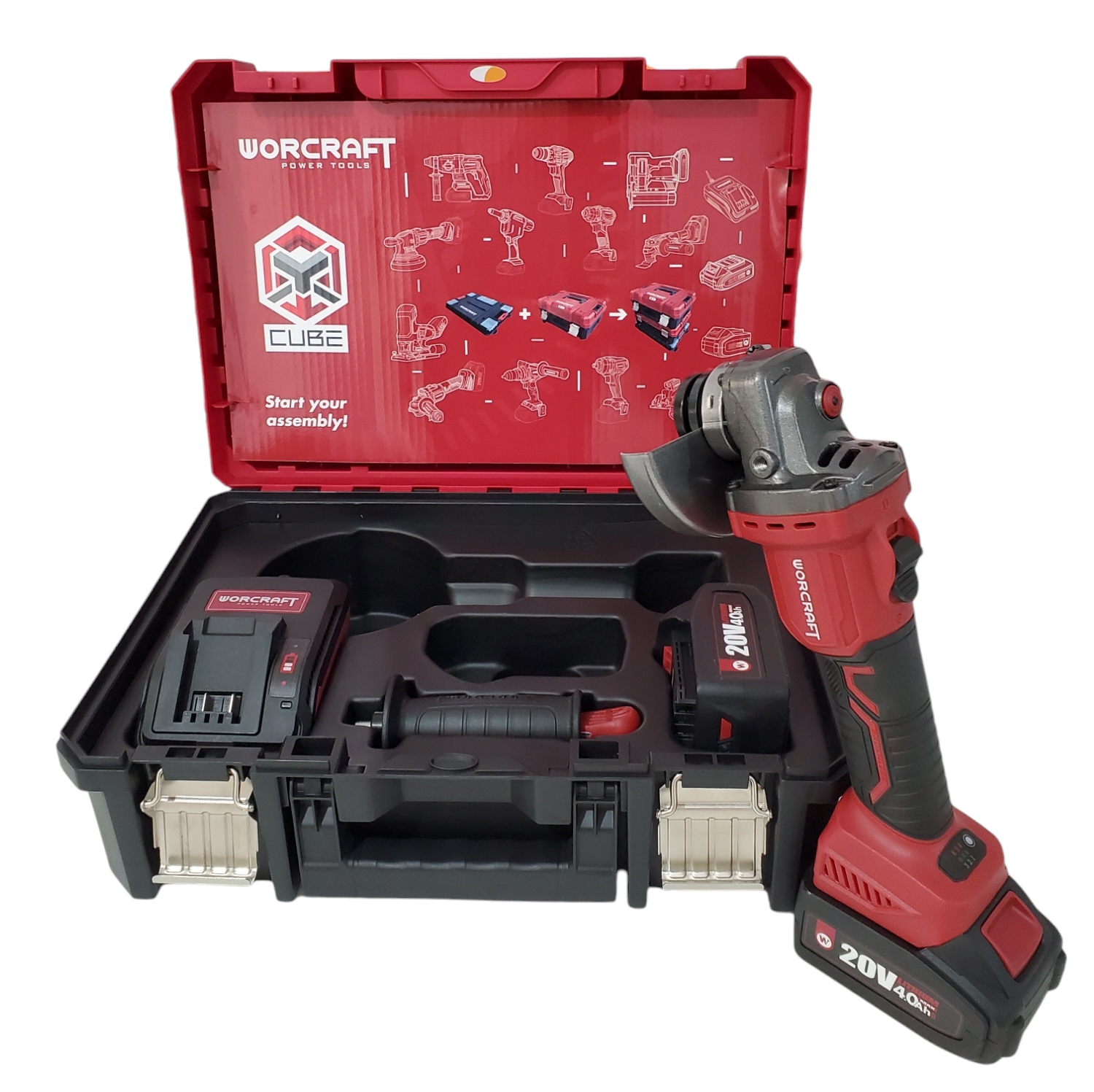 Meuleuse D'angle 115mm A Batterie 20V 4ah Professionnel WORCRAFT