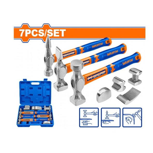 Caisse marteaux de carrosserie tolier 7 pieces WADFOW