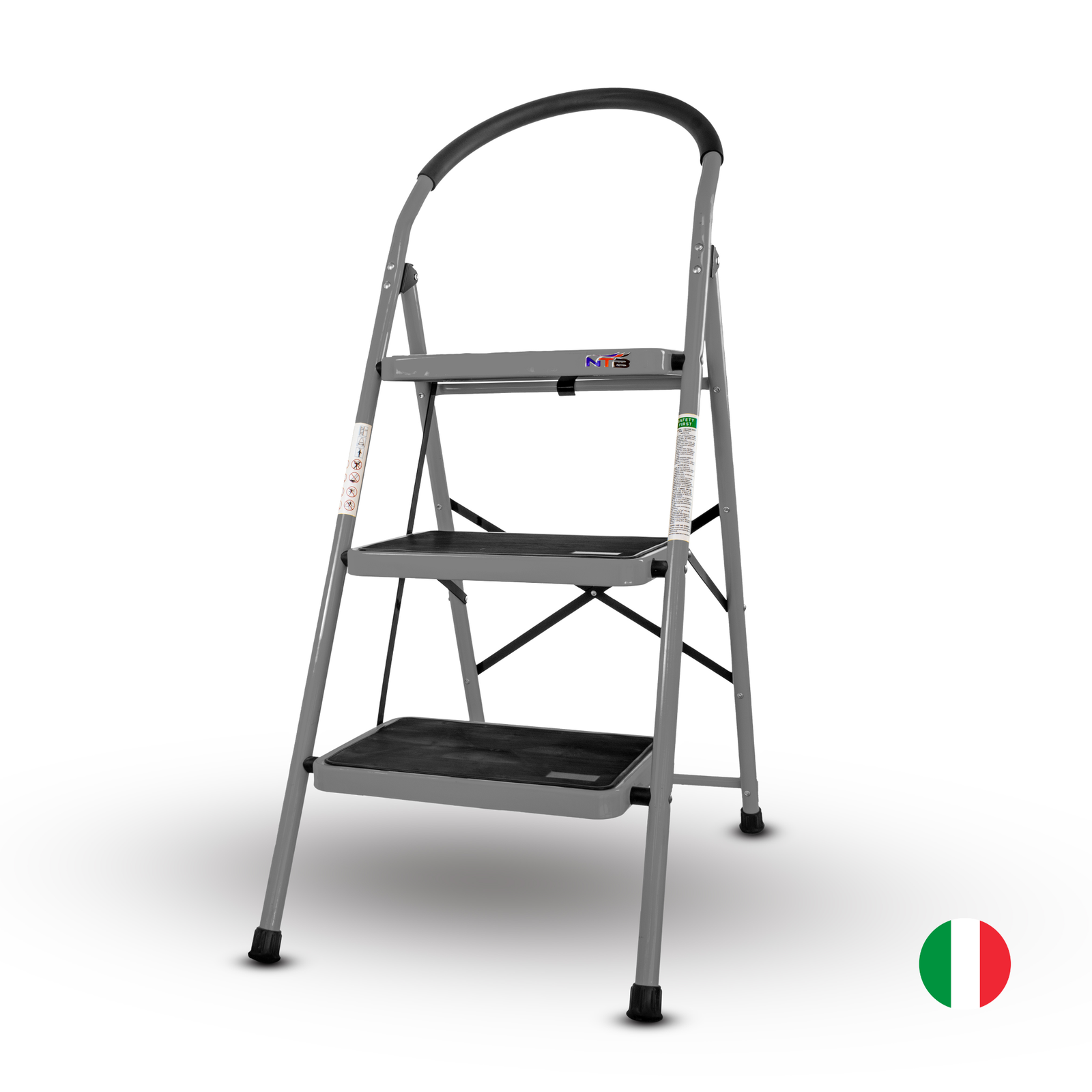 Escabeau sécurisé pliable  3 marches extra larges NTB