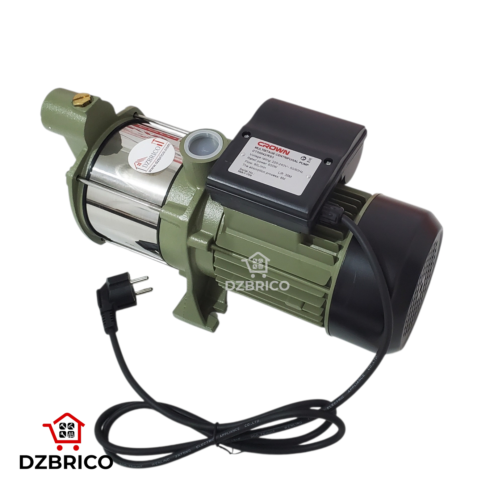 Pompe À Eau Silencieuse Surpresseur 3Turbines 600W CROWN