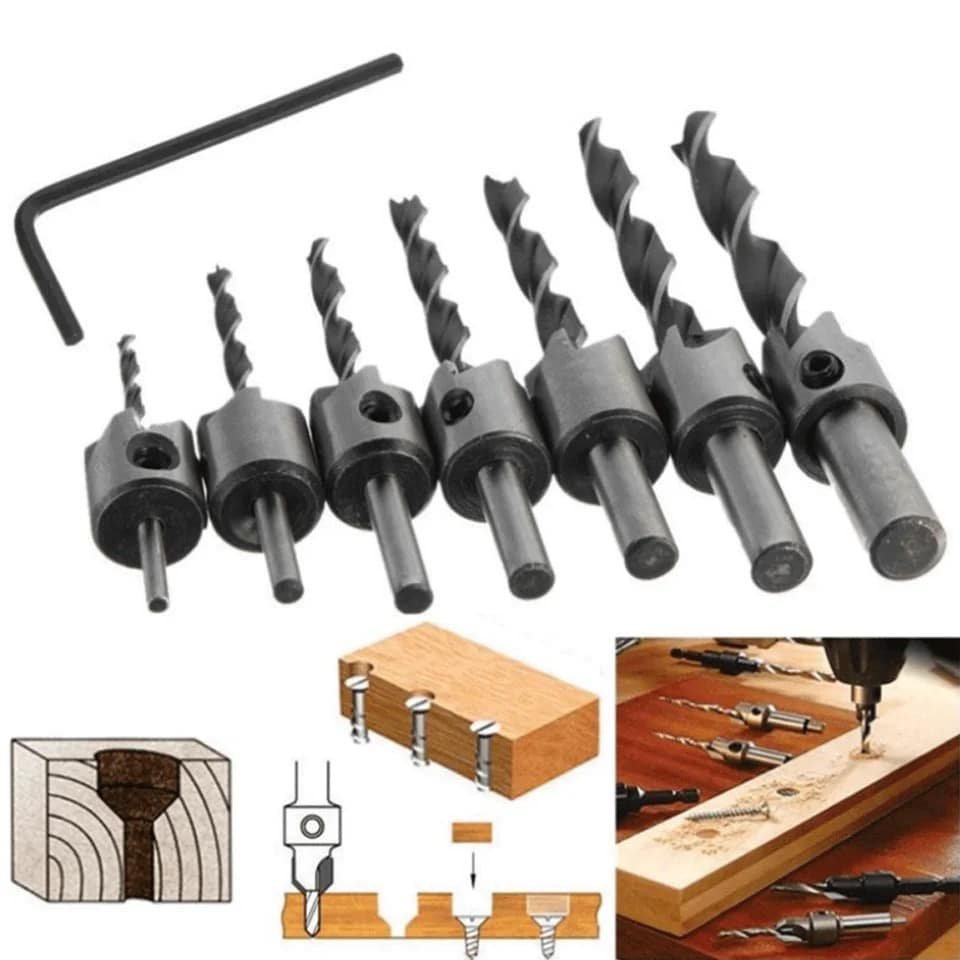Jeux de meche foret a bois 7 pcs