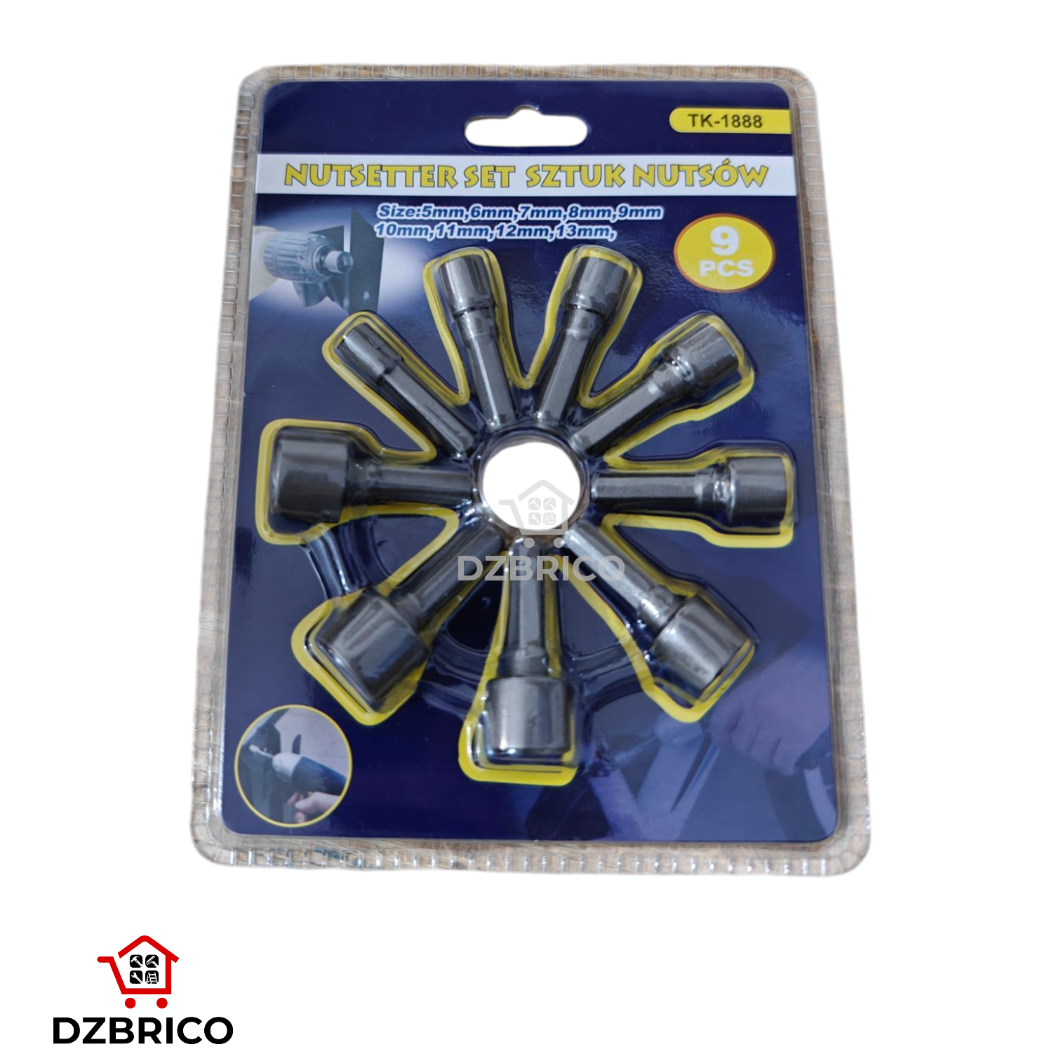 Kit d'embouts douilles pour écrou et boulon 9 pièces 5-13mm