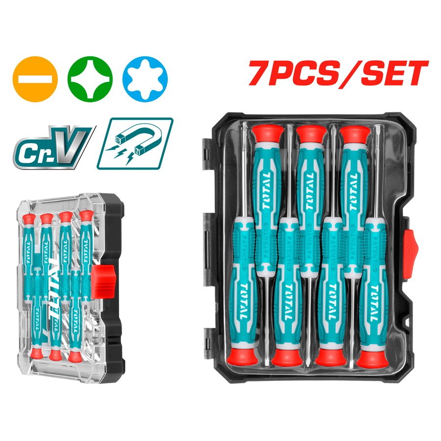 Jeu de 7 tournevis de précision TOTAL