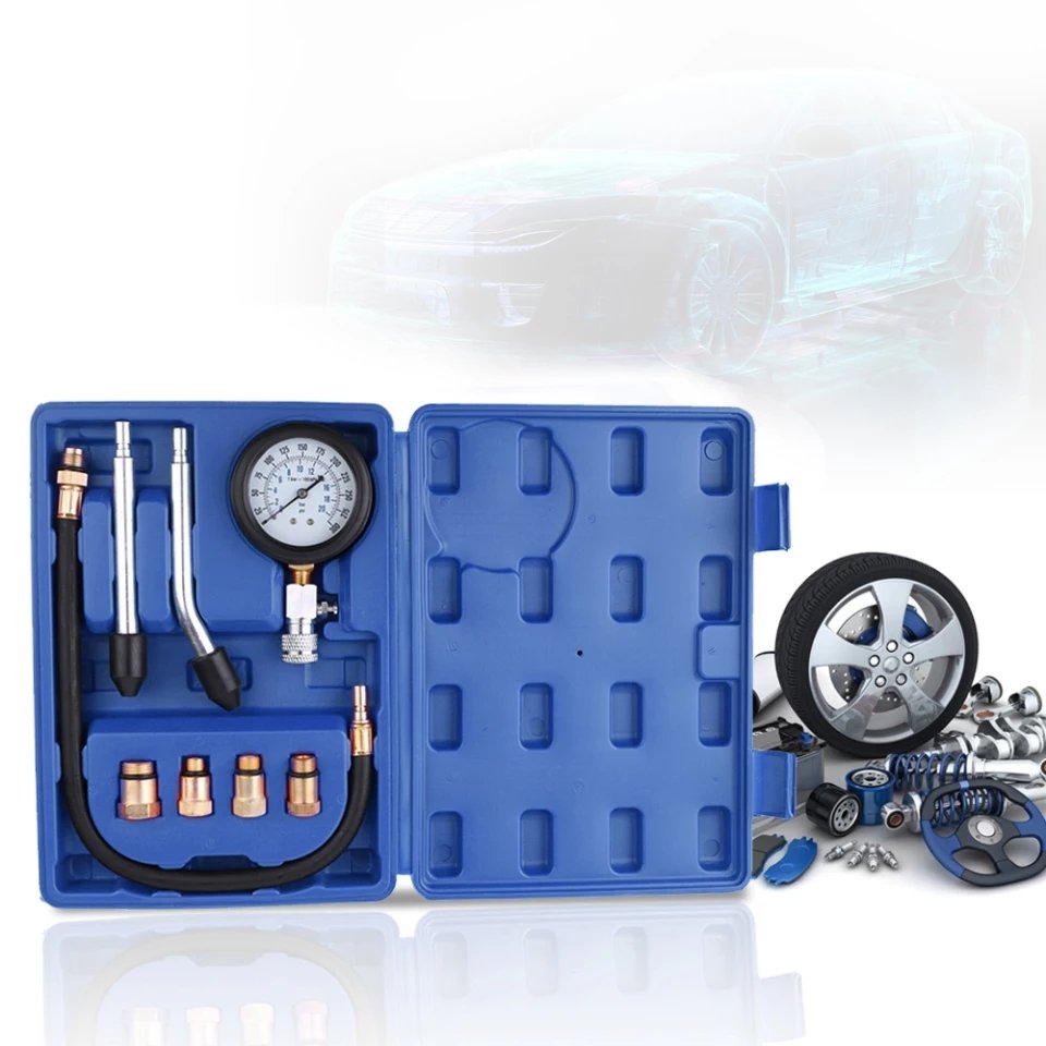ABN Kit de testeur de fuite de cylindre et testeur de compression moteur -  Bague de piston, valve, joint de culasse - Kit de test de diagnostic de