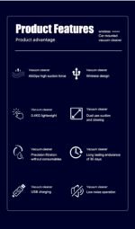 Mini aspirateur et souffleur 3en1 pour voiture Sans fil rechargeable – Image 5