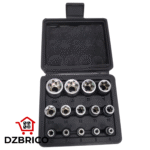 Jeu de Têtes de Douilles Torx 14pcs, Douilles à Impact à Embout Hexagonal, Kit d'Outils de Couple, Tête de Choc, Accessoires 1/2, 1/4, 3/8