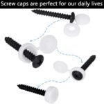 Cache Vis 100 Pièces Cache Vis Plastique Bouchon à Vis Couvertures à Vis Stocker et Décoration Toutes Les Vis pour Vis à Tête Plate/Cruciforme/Étoile,Blanc – Image 3