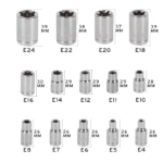 Jeu de Têtes de Douilles Torx 14pcs, Douilles à Impact à Embout Hexagonal, Kit d'Outils de Couple, Tête de Choc, Accessoires 1/2, 1/4, 3/8 – Image 2