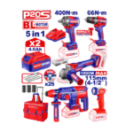 Kit d'outils électroportatifs A batterie 20V 4.0ah 5En1 EMTOP