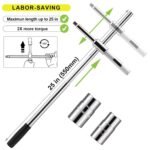 Clé Roue Voiture Extensible Croix Demonte Roue avec 2 Douilles 17/19/21/23mm Clé Demonte Roue Voiture Universel avec Sac de Rangement – Image 5