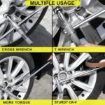 Clé Roue Voiture Extensible Croix Demonte Roue avec 2 Douilles 17/19/21/23mm Clé Demonte Roue Voiture Universel avec Sac de Rangement – Image 2