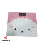 Balance Électronique Personnelle Balance Numérique Mignonne avec Affichage Rétroéclairé Outil de Pesée Corporelle max 180kg TIVAL