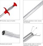 Griffes de nettoyage multifonctionnelles , déboucheur à ressort, avec 4 griffes pour évier, canalisations, salle de bain (80 cm) – Image 2