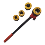 Coffret de Filières de Plombier, Kit de Filière pour Filetage de Tuyaux Coffret de Filière à Main Avec 4 Têtes de Coupe 1/2", 3/4", 1", 1-1/4".