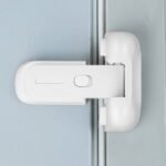 Verrou de porte de réfrigérateur et congélateur à l'épreuve des enfants, maintient la porte fermée, installation facile et sans outils (blanc)