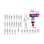 JEU DE TOURNEVIS A CLIQUET 31Pcs EMTOP – Image 3