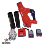 Souffleur à batterie 20V  Moteur brushless avec 1 chargeur + 2 batteries 4.0Ah + Gant picots PVC EMTOP – Image 3