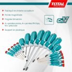 Jeu de Tournevis 18 Pièces Chrome Vanadium - Pointe Magnétisée - TOTAL – Image 2